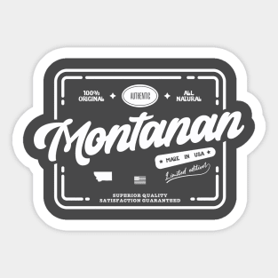 Original Montanan White Stamp Fun and Cool Vintage Print Sticker